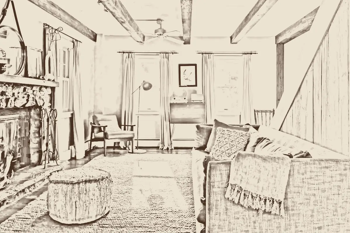 Concept sketch of the same great room