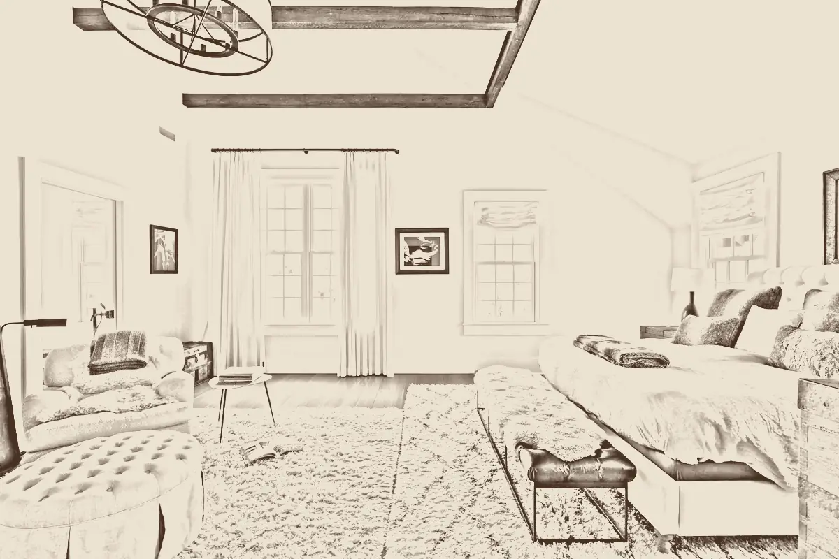 Concept sketch of the main bedroom