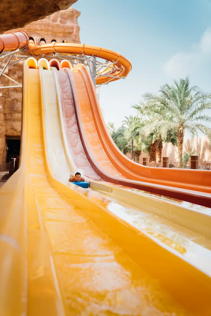 Freefall Flume: A trapdoor launch into a near-vertical drop